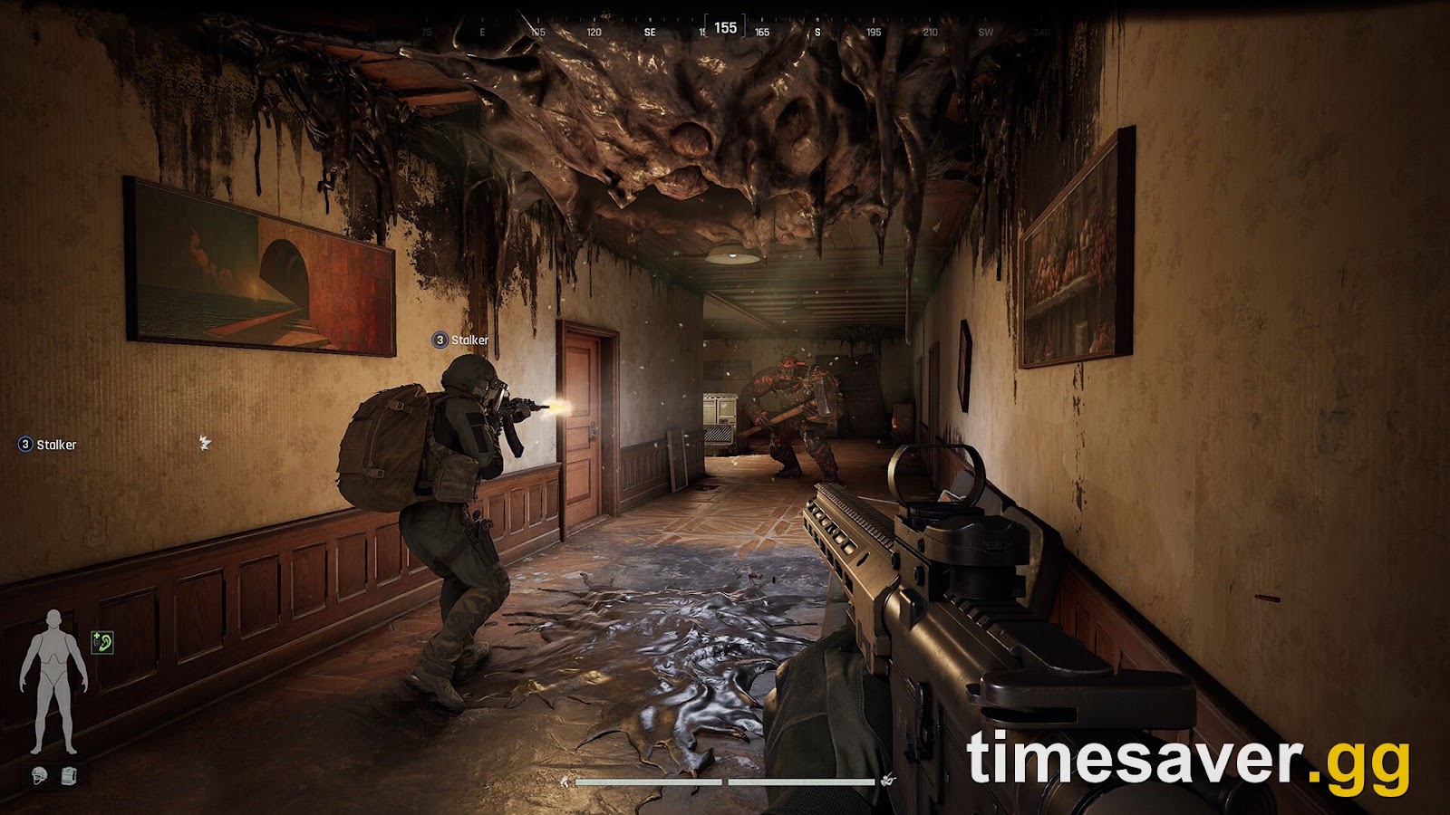 Arena Breakout: Infinite Zombie Endless Mode — a squad of Operators fighting off a horde in a co-op raid, the PvE mode named in MoreFun's negative-behavior enforcement notice