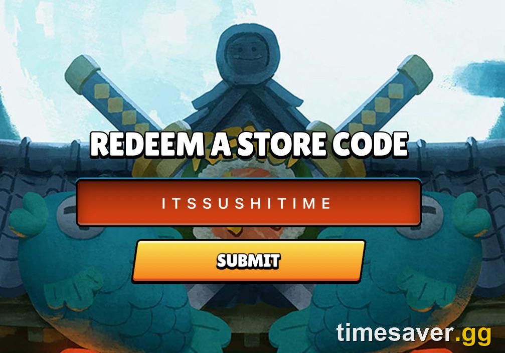 Brawl Stars in-game Redeem a Store Code screen with the ITSSUSHITIME code entered