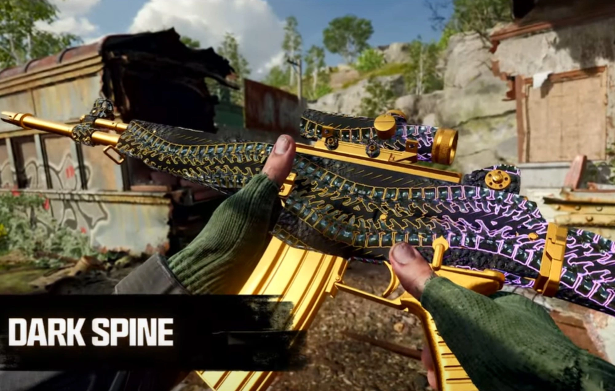 Master camo progression tree showing Gold, Diamond, Dark Spine, and Dark Matter tiers