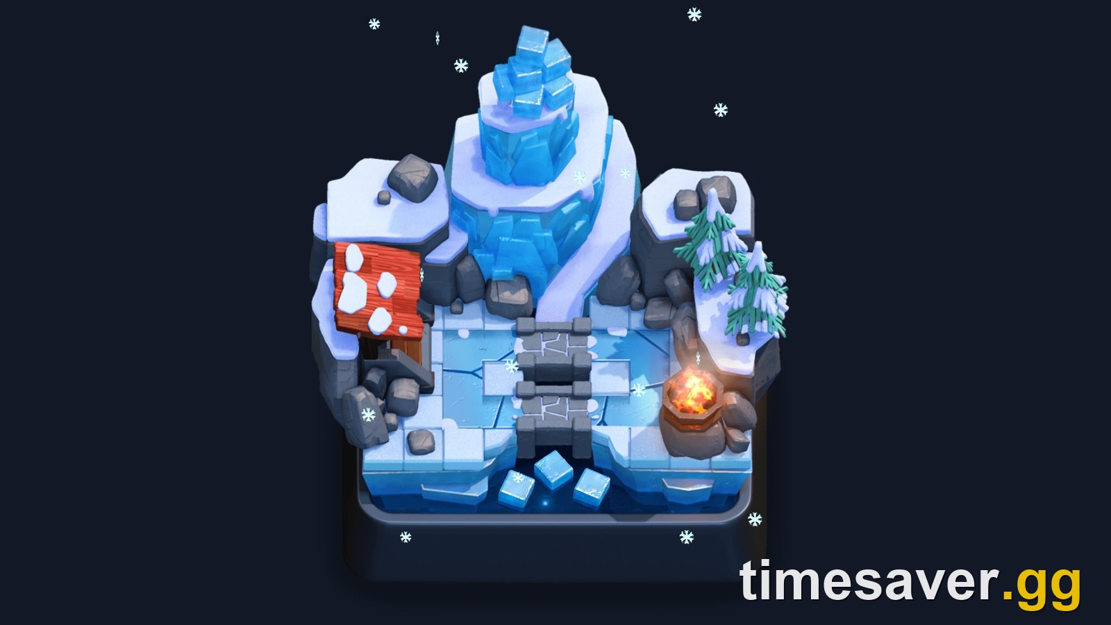 Clash Royale Frozen Peak arena artwork, Arena 8 on the Trophy Road at 2,300 trophies