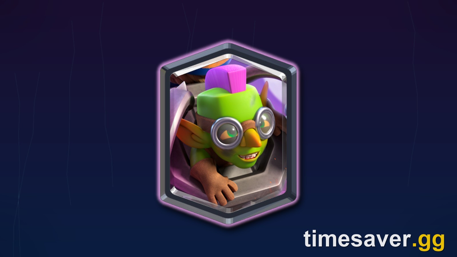 Clash Royale October 2026 balance changes — Goblin Machine, the patch's most-nerfed card, on a Shocktober electric background