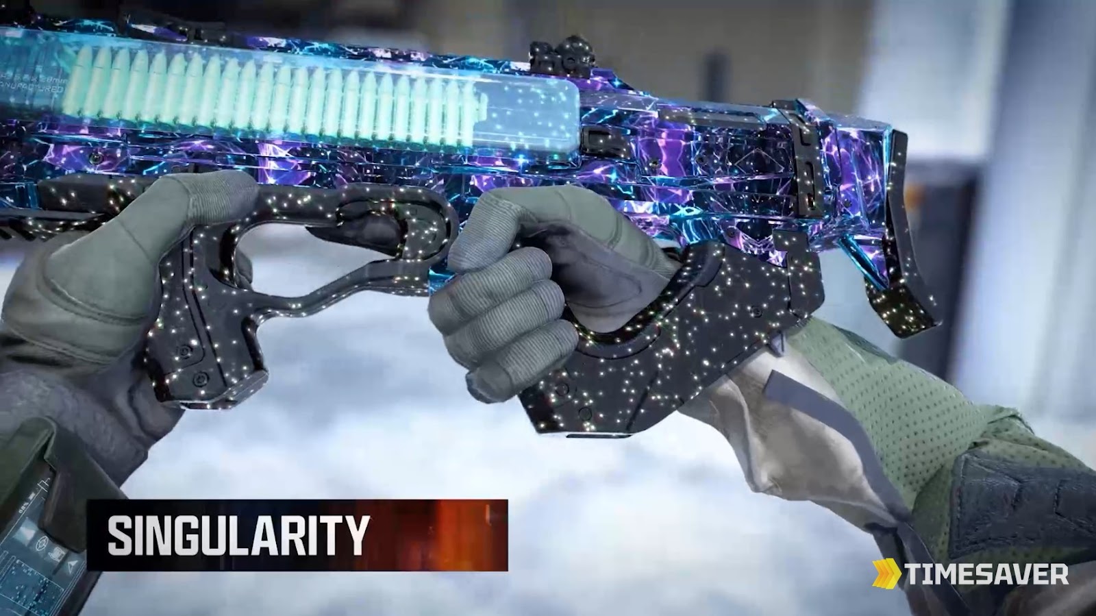 Black Ops 7 Singularity reactive mastery camo on a weapon, Season 4