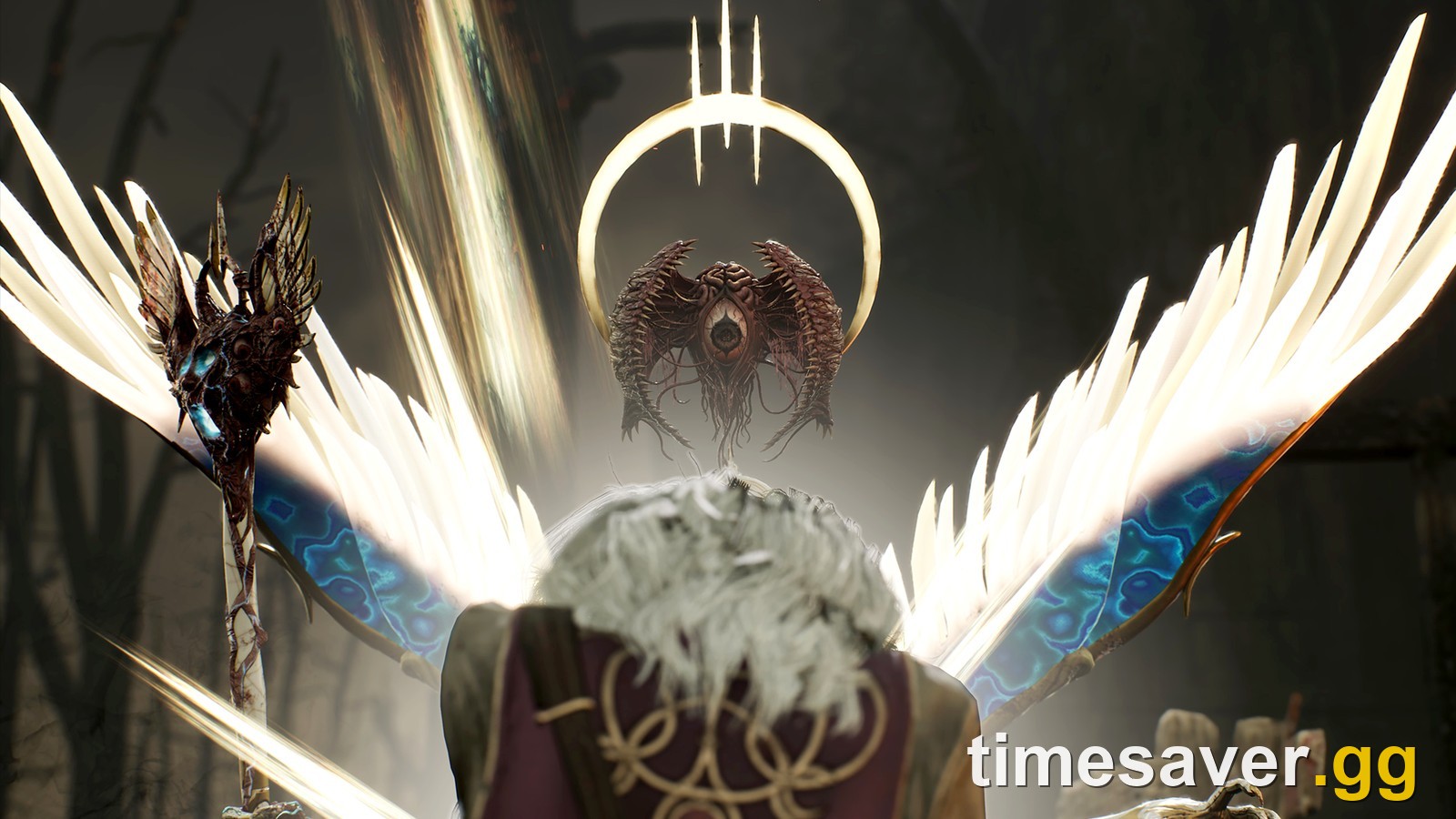 Aurora Stardotter facing The Judgment and its Divine Light in Dead by Daylight Chapter 46, Chorus of Sin