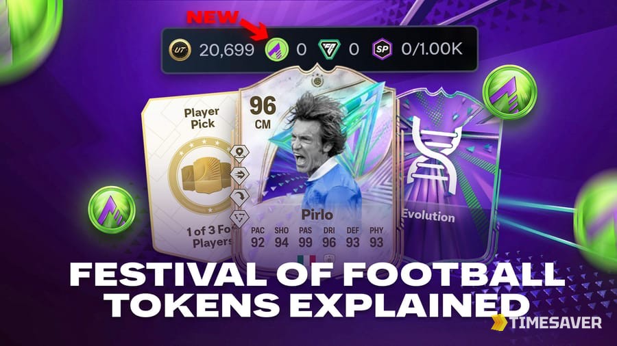 EA Sports FC 26 Festival of Football Tokens explained cover showing the weekly Token counter and a Player Pick reward card