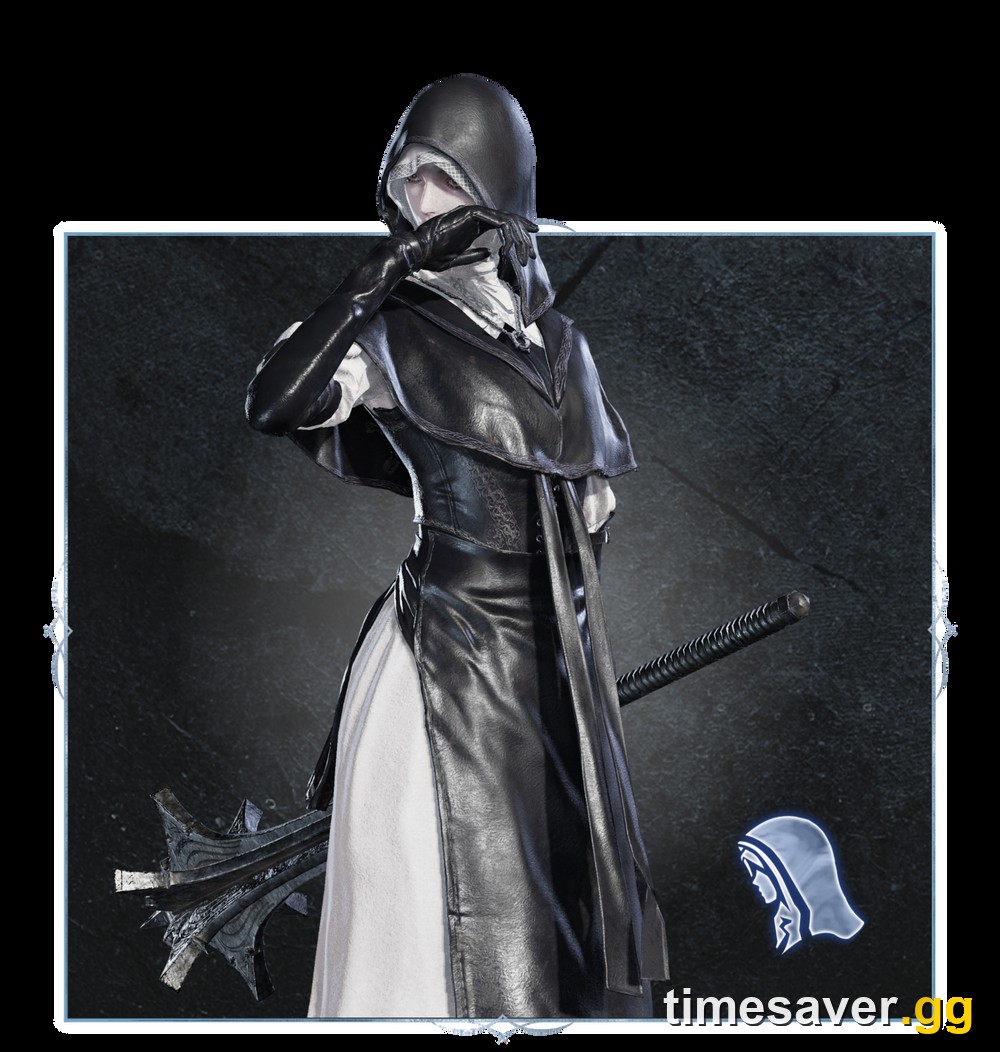 Official Undertaker Nightfarer character render, a hooded nun wielding a spiked hammer, from Elden Ring Nightreign: The Forsaken Hollows DLC