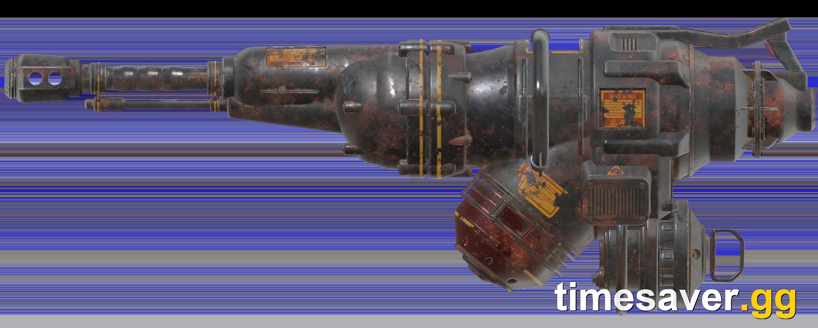 Fallout 76 Gauss Minigun weapon render — the electromagnetic heavy weapon added in the Wastelanders update