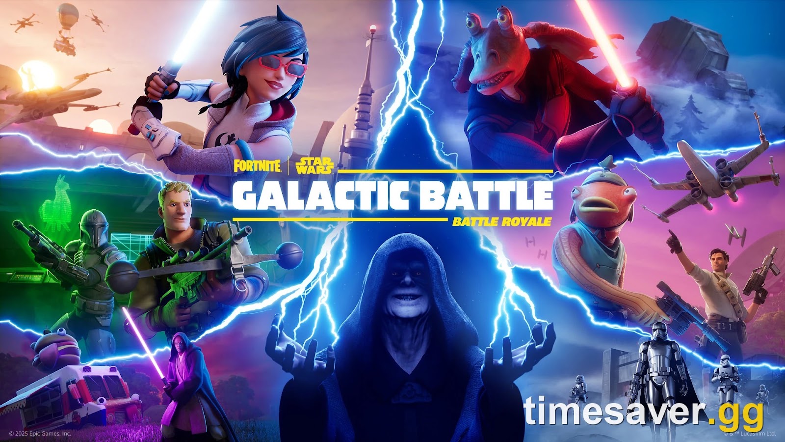 Official Fortnite x Star Wars Galactic Battle mini-season key art, an example of a past Fortnite crossover mini-season