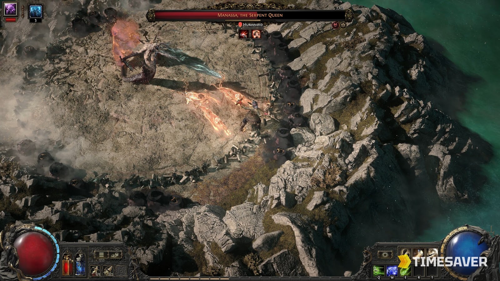 Path of Exile 2 endgame scene representing the divine-orb currency grind that defines its economy