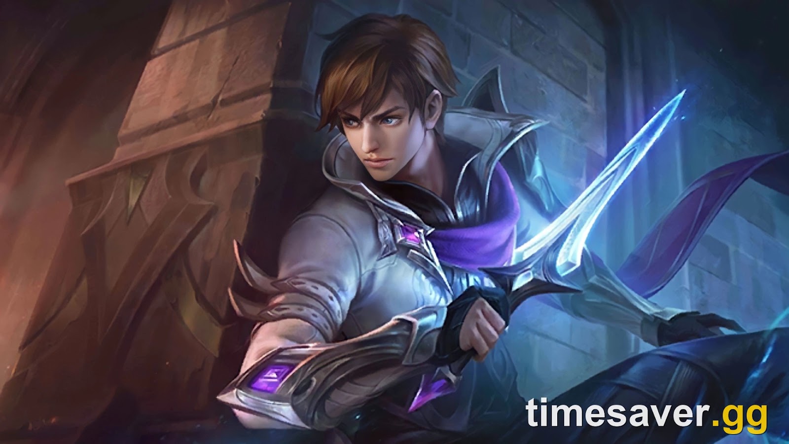 Gusion Holy Blade default skin official splash art for the Mobile Legends Gusion build guide