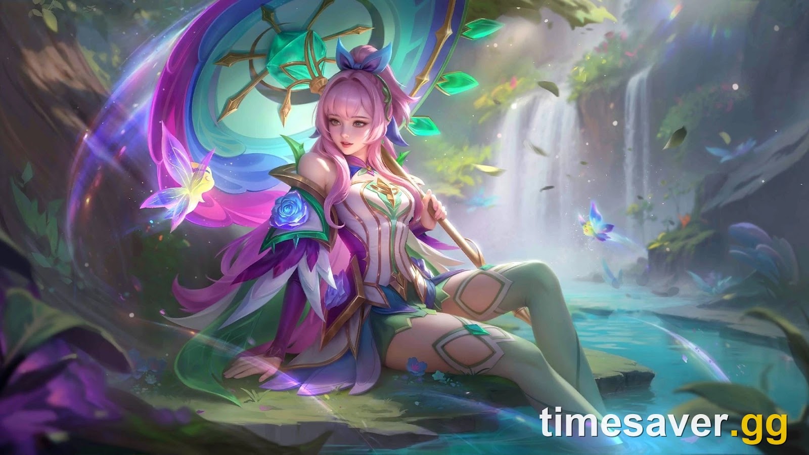 Kagura Jade Blossom epic skin official splash art for the Kagura MLBB build guide