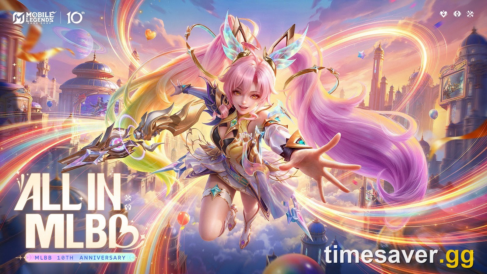 Official Mobile Legends Bang Bang 10th anniversary ALL IN MLBB key art for the Mobile Legends vs Wild Rift comparison