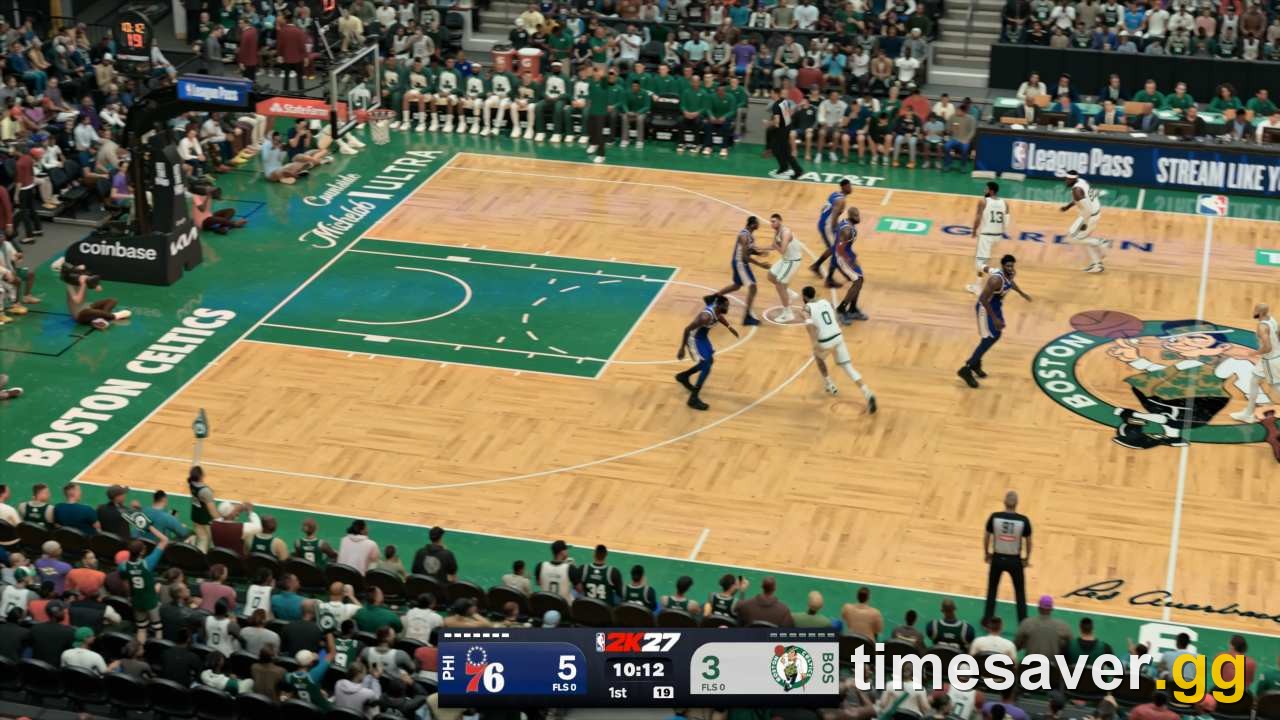 NBA 2K27 defense set up in a 2-3 zone in the paint