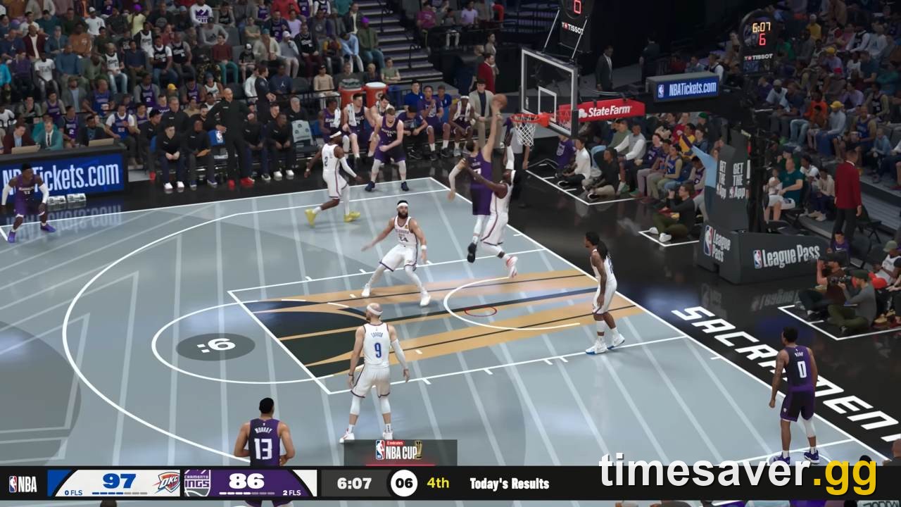 NBA 2K27 on-court gameplay — building a higher-overall MyPLAYER