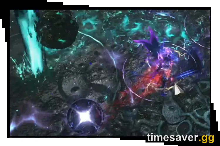The Eater of Worlds pinnacle boss fight in Path of Exile, one of the four Voidstone bosses