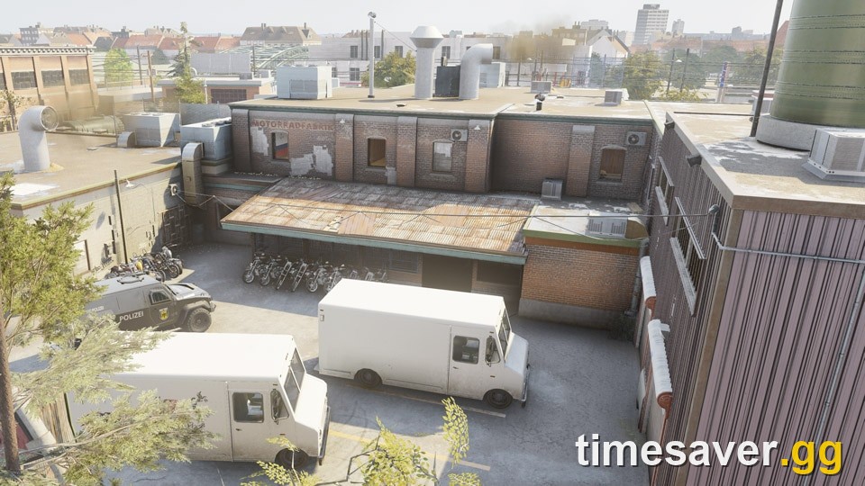 Rainbow Six Siege Clubhouse map exterior — Hanover, Germany biker compound