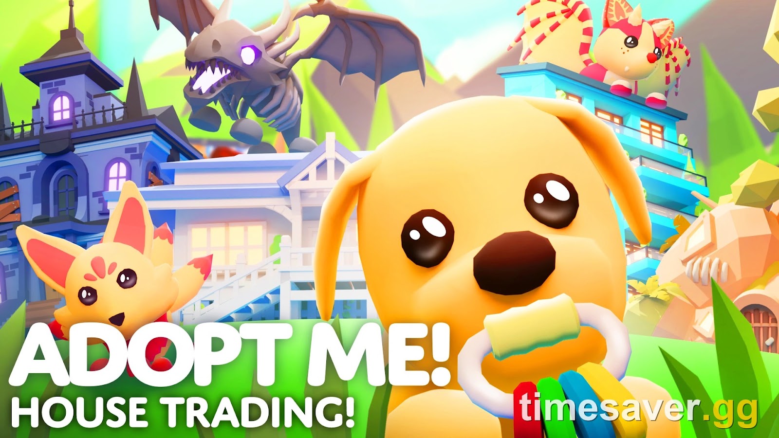 Adopt Me! trading scene with players and pets — the Roblox pet-adoption game's player-driven trading economy