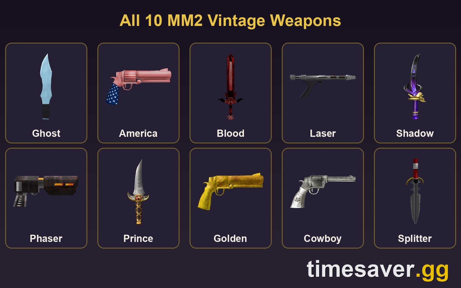 MM2 Vintage Value List (October 2026): All 10 Vintages Ranked