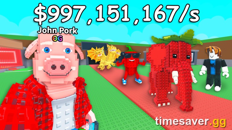 Steal a Brainrot OG brainrots including John Pork and a Strawberry Elephant generating nearly $1 billion cash per second