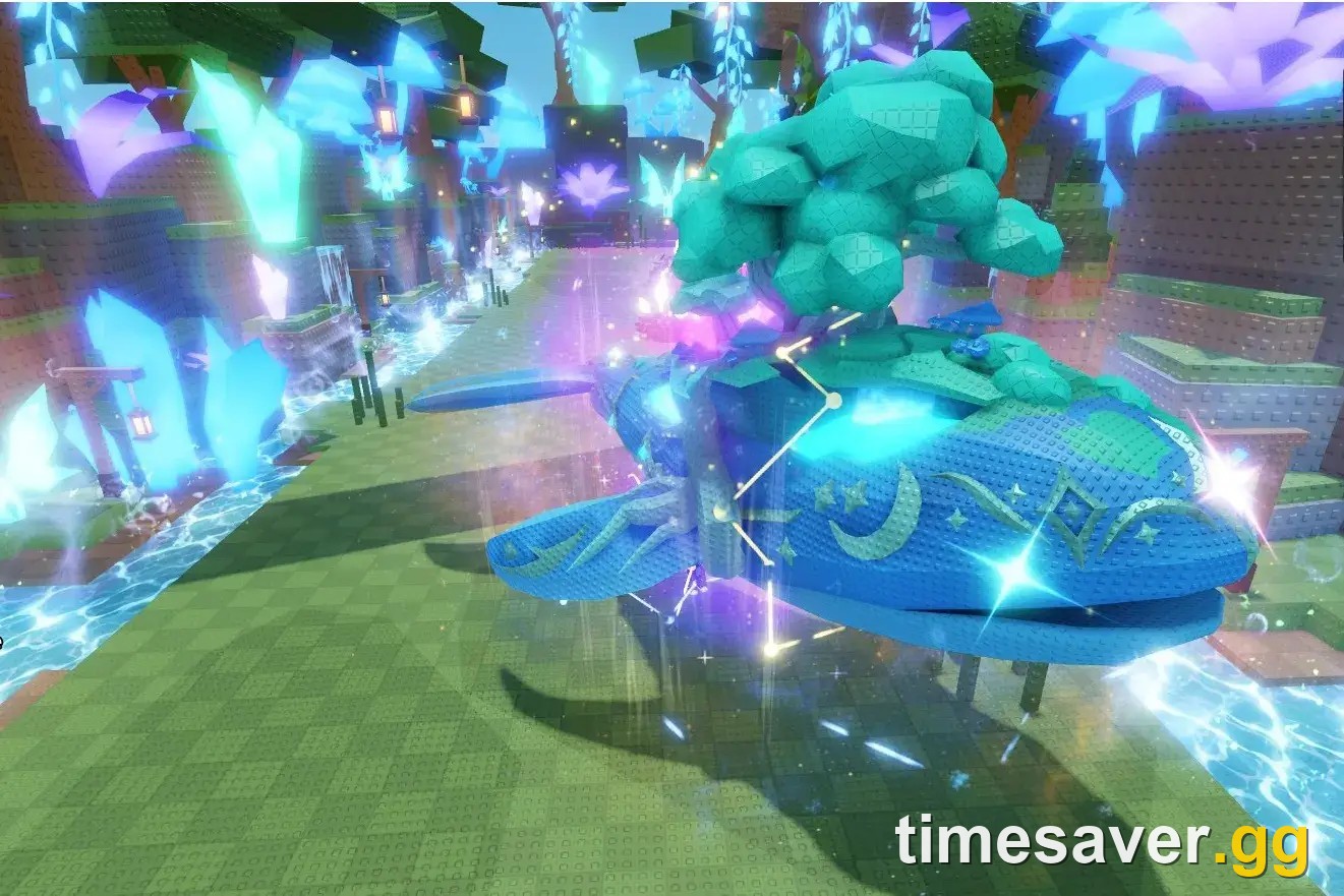 Steal An Egg Enchanted Forest biome in-game, showing the Royal Skywhale pet