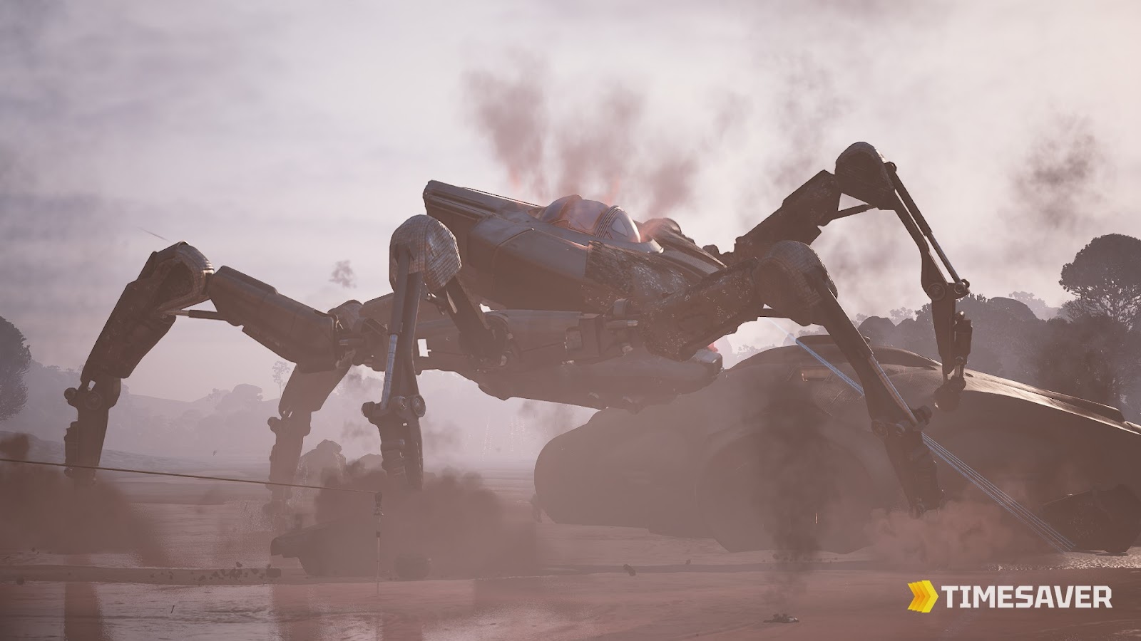 ARC Raiders Queen boss machine with its exposed red core weak point glowing