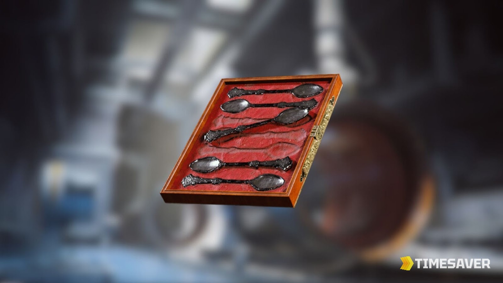 ARC Raiders Silver Teaspoon Set — the Rare trinket render, a velvet case of silver teaspoons that sells for 3,000 Coins