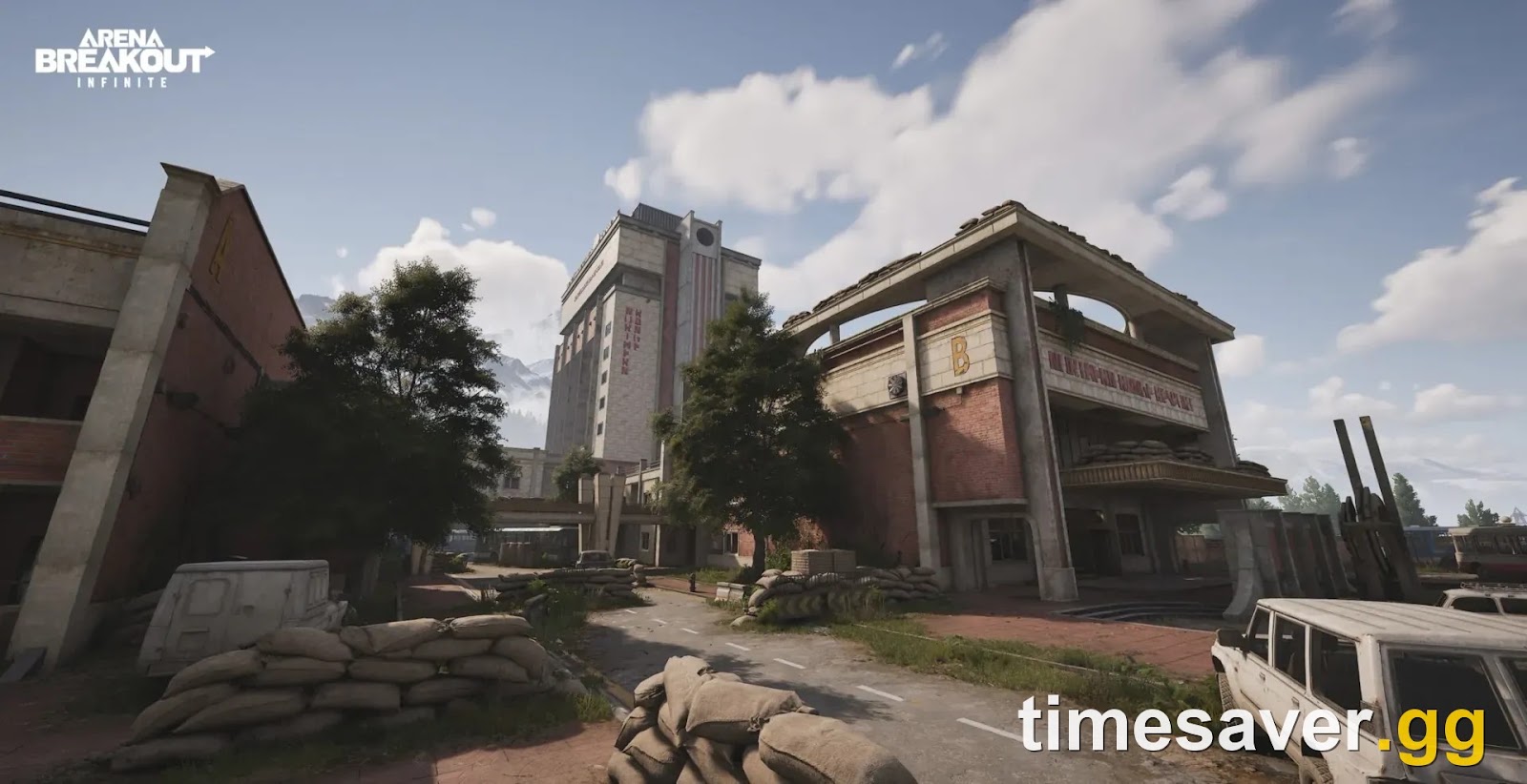 Snowy Arena Breakout Infinite environment representing the Northridge map