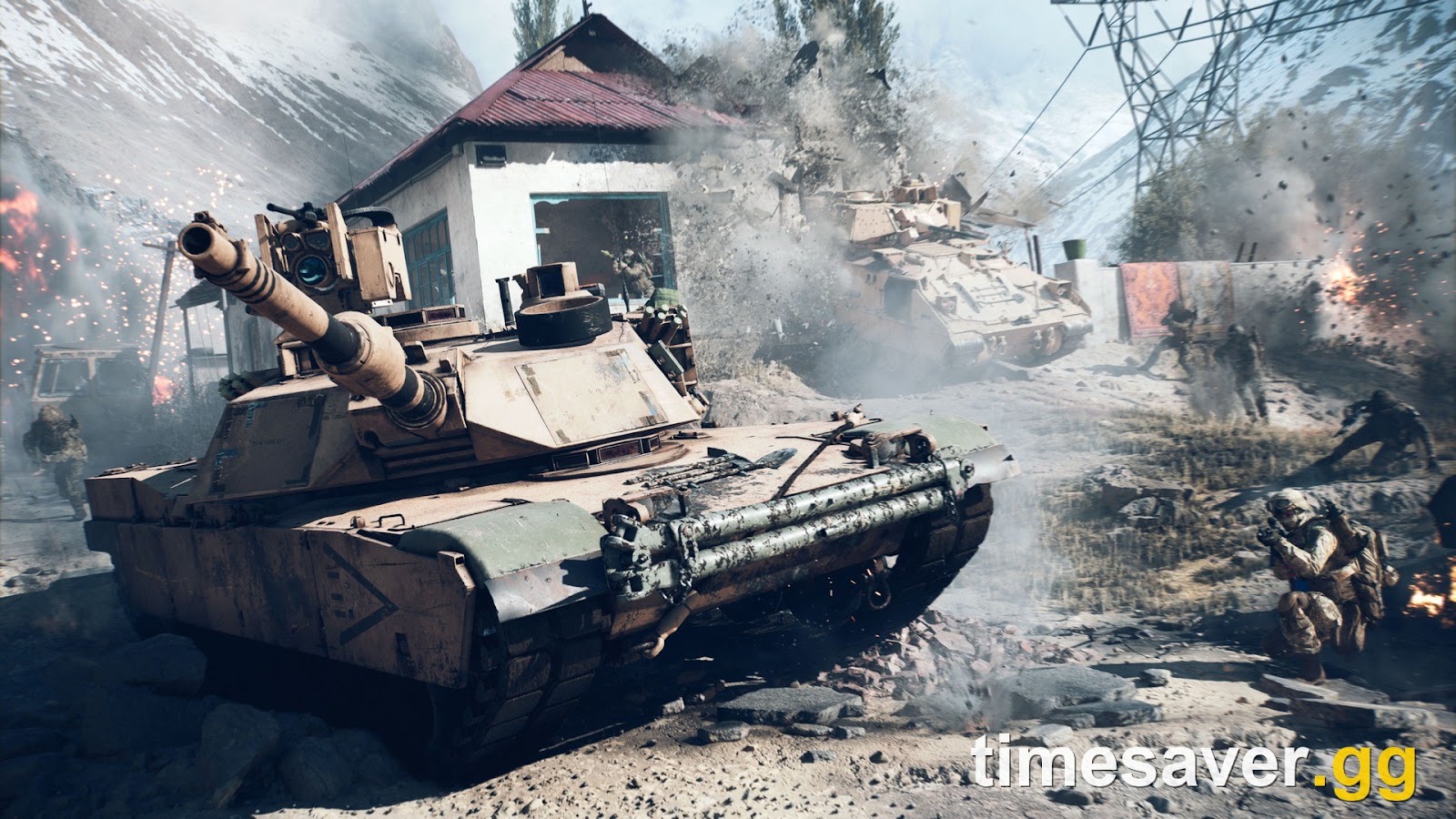 Battlefield 6 key art showing tanks and armoured vehicles advancing with infantry across a contested battlefield