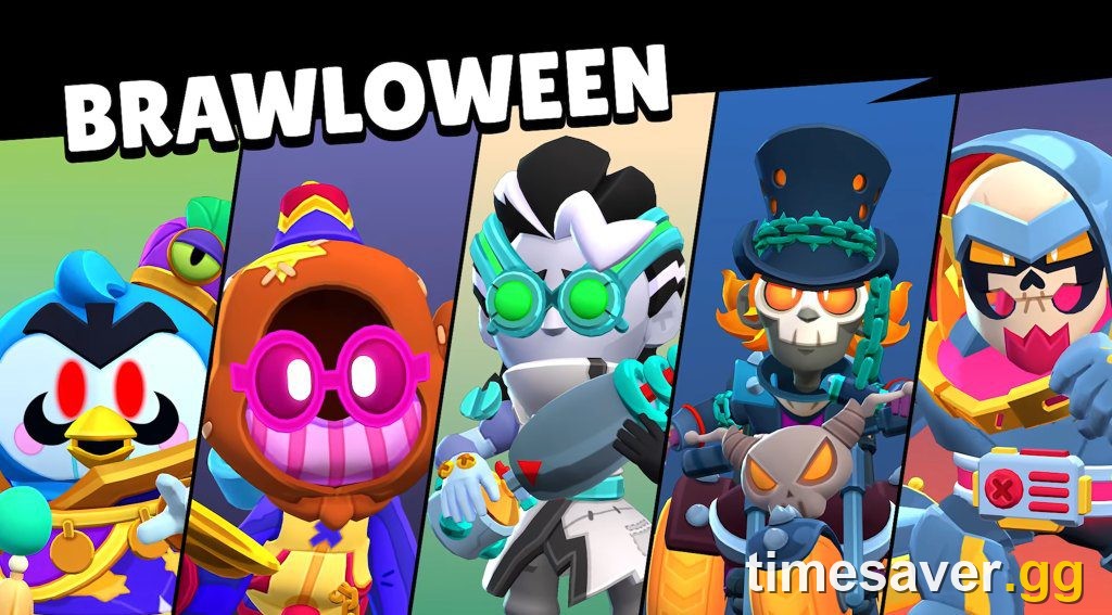 Brawl Stars Season 55 Brawl-O-Ween Halloween skins key art launching October 1 2026