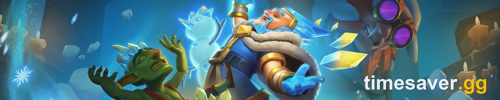 Clash Royale Season 87 Minion Academy hero artwork featuring the Hero Ice Wizard casting frost in an icy academy