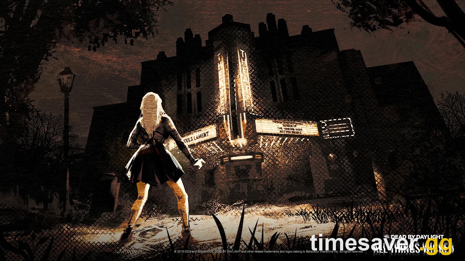 Official Dead by Daylight All Things Wicked key art showing Sable Ward outside the Cinema