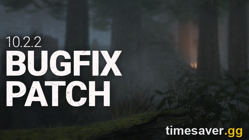 Official Behaviour Interactive header for Dead by Daylight 10.2.2 Bugfix Patch over a foggy forest