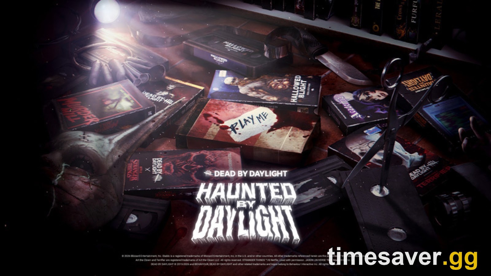 Official Haunted by Daylight 2026 key art for Dead by Daylight's fifth Halloween event, the update that removes the Void Realm