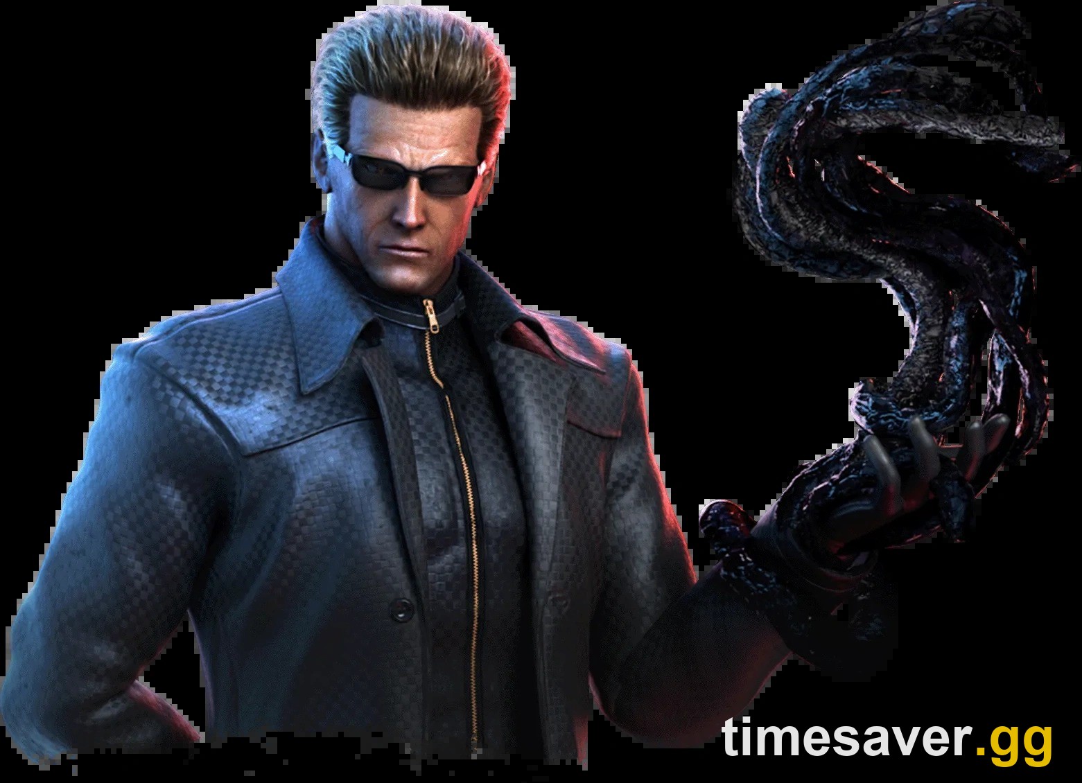 Dead by Daylight store render of The Mastermind, Albert Wesker, holding Uroboros tendrils