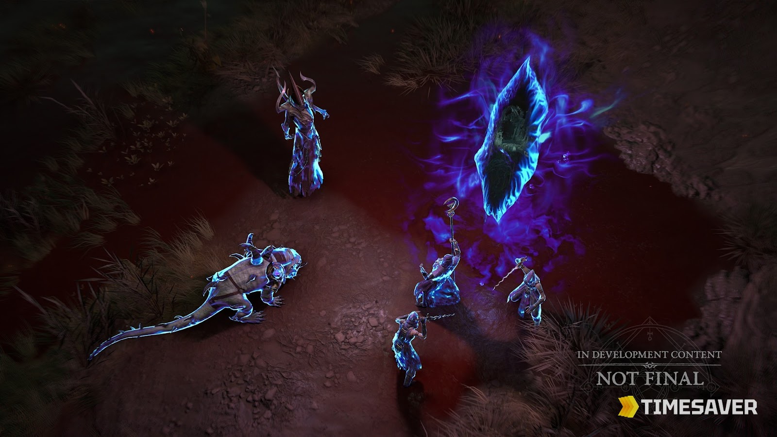 Diablo 4 Season 14 Pandemonium Rupture tear opening on the battlefield, spilling Risen monsters into Sanctuary (3.1 PTR, in-development content)
