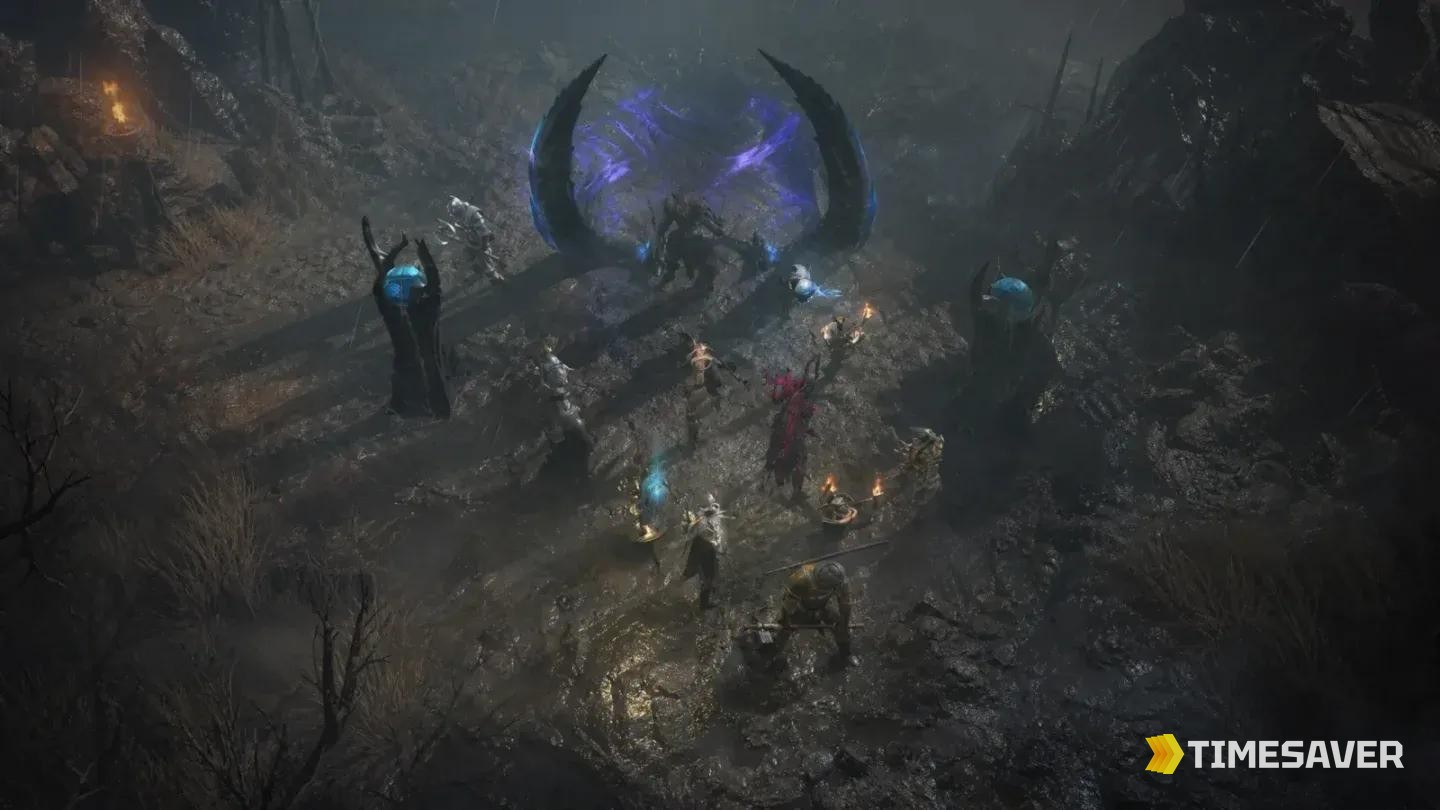 Diablo 4 Season 14 Pandemonium Rupture in the open world — closing Ruptures earns Glints of Hope reputation redeemed at Zarbinzet