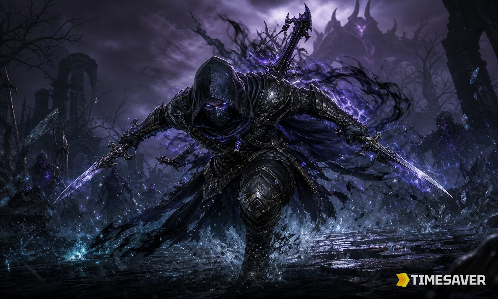 Diablo 4 Rogue in Season 14 Death Awakening — agile hooded assassin with shadow imbuement dominating the meta