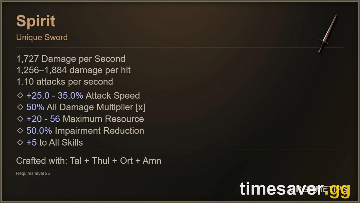 Diablo 4 Spirit Runeword Season 15 — Craft +5 All Skills