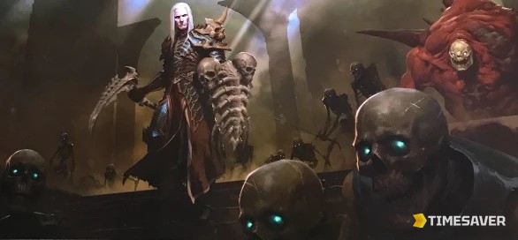 Diablo 4 undead horde rising in Sanctuary — skeletal enemies with glowing eyes, the death-themed monsters of Season 14's Season of Death Awakening