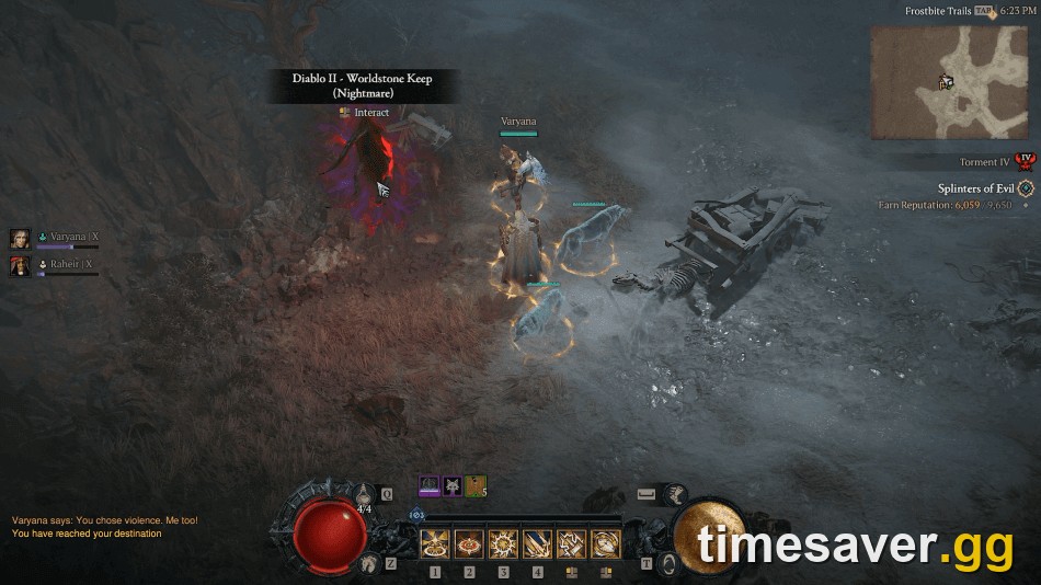 Diablo 4 Season 15 Worldstone Keep entrance portal in Fractured Peaks