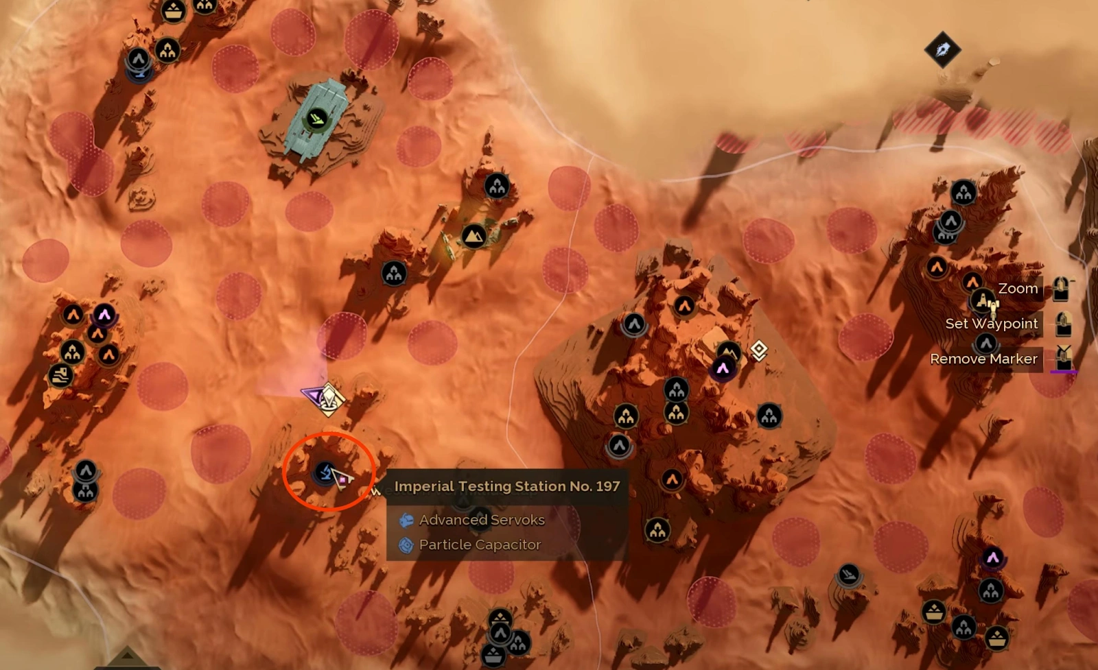 Western Vermilion's Gap route map showing chest locations