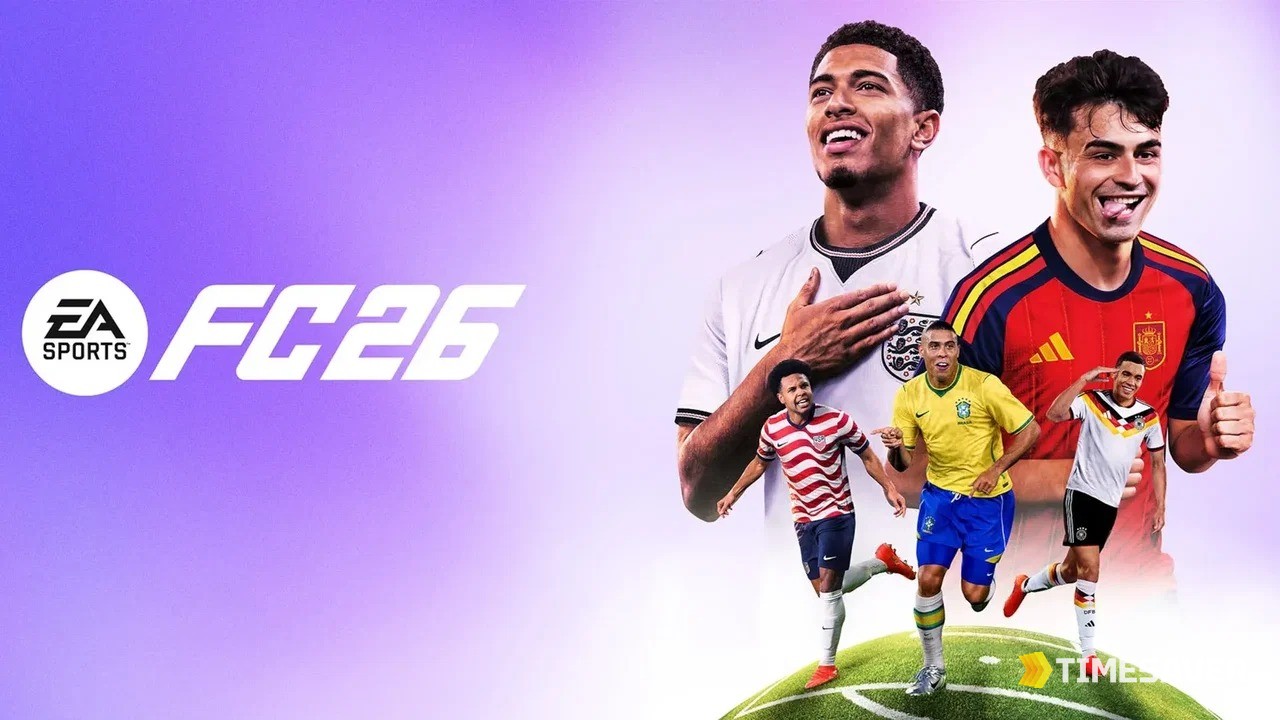 EA Sports FC 26 official key art showing international players including Bellingham and Pedri, the Festival of Football Season 8 campaign that introduced Champs Tokens
