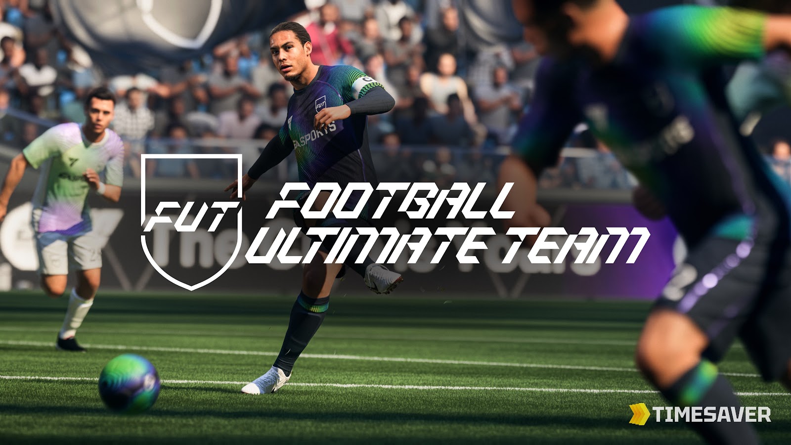 EA Sports FC 26 FUT Champions Weekend League match action with the Football Ultimate Team crest