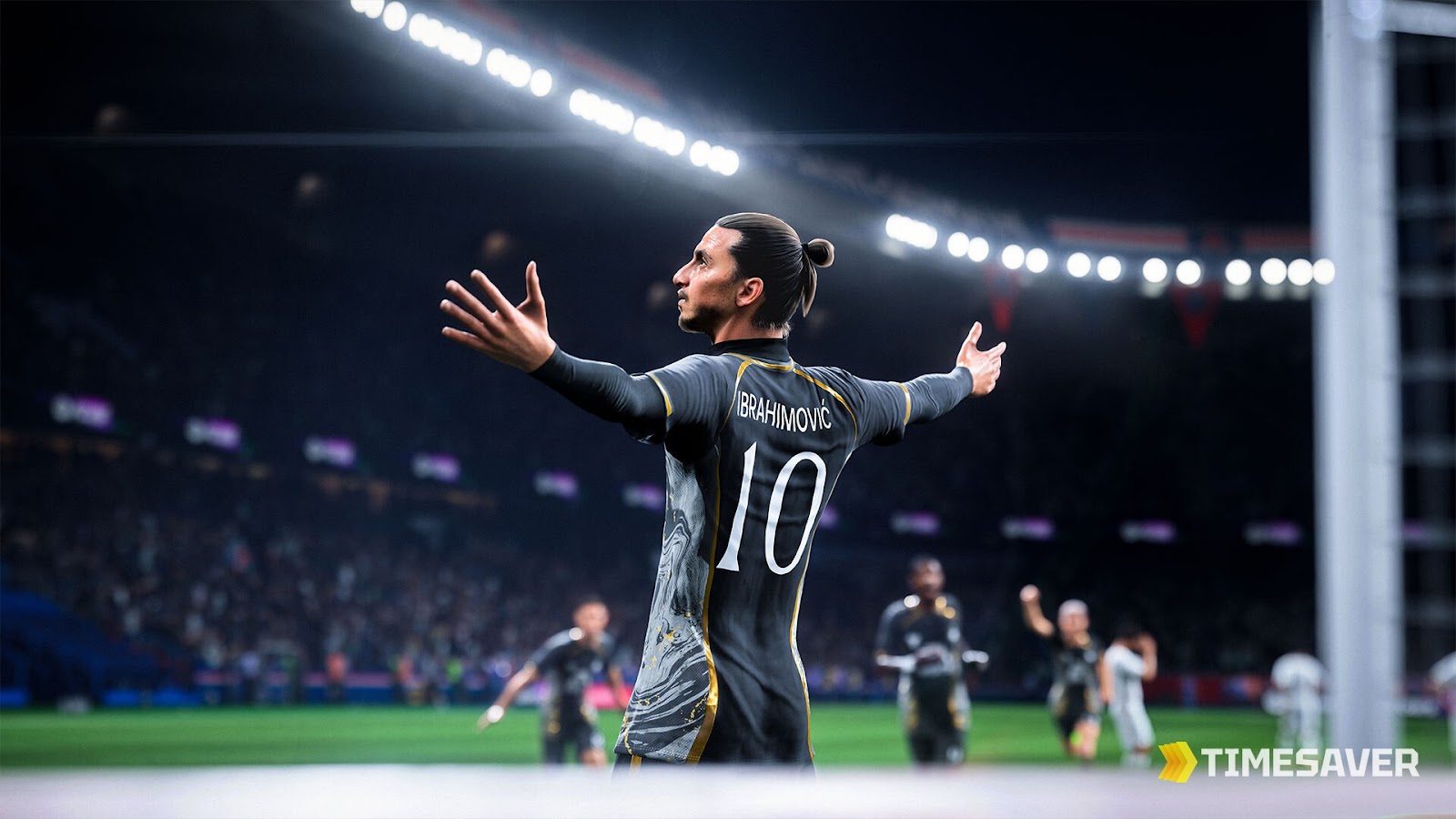 EA Sports FC 26 ICON player Zlatan Ibrahimovic celebrating in-game, the kind of premium ICON reward unlocked through fodder-heavy SBCs
