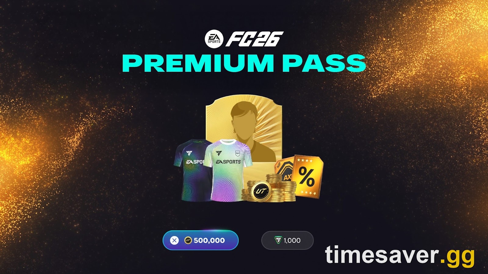 EA FC Premium Pass purchase screen showing the price as 1,000 FC Points or 500,000 Ultimate Team Coins