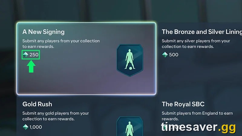 FC 27 Simplified SBC challenge selection screen showing Item Score targets for launch challenges