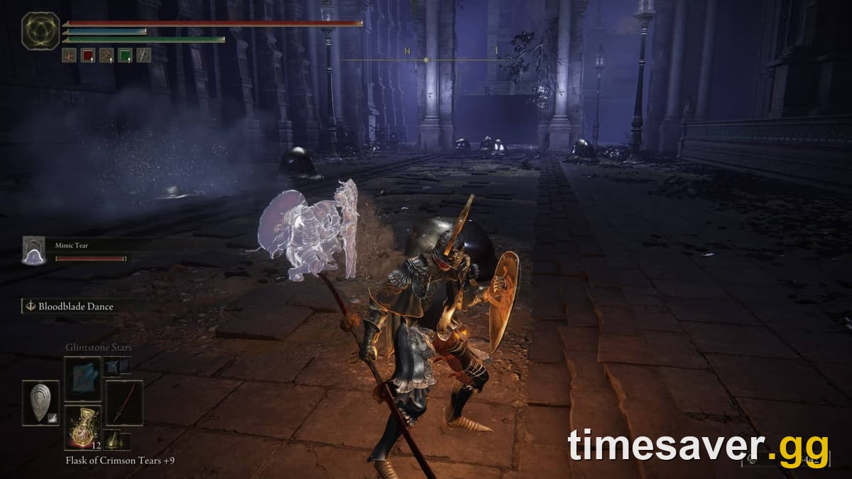 The Mimic Tear spirit summoned in Elden Ring, an AI-controlled copy of the player fighting at their side in Nokron