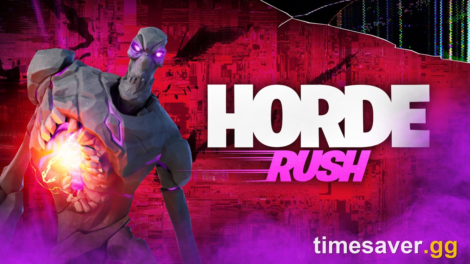Fortnite Horde Rush splash showing a wave of Cube Monsters during Fortnitemares 2026