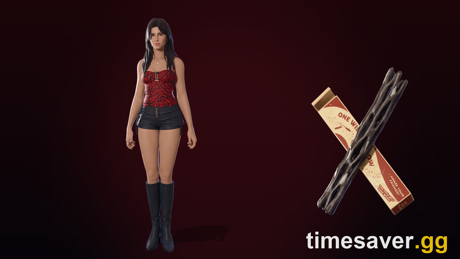 Nikki outfit from the Fortnite Obsession collab next to the One Wish Willow back bling