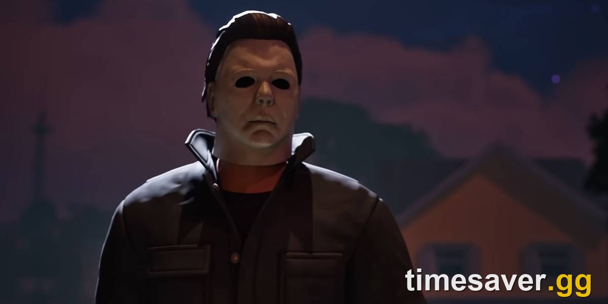 Michael Myers standing at night in front of a house, a past Fortnitemares Halloween horror crossover in Fortnite