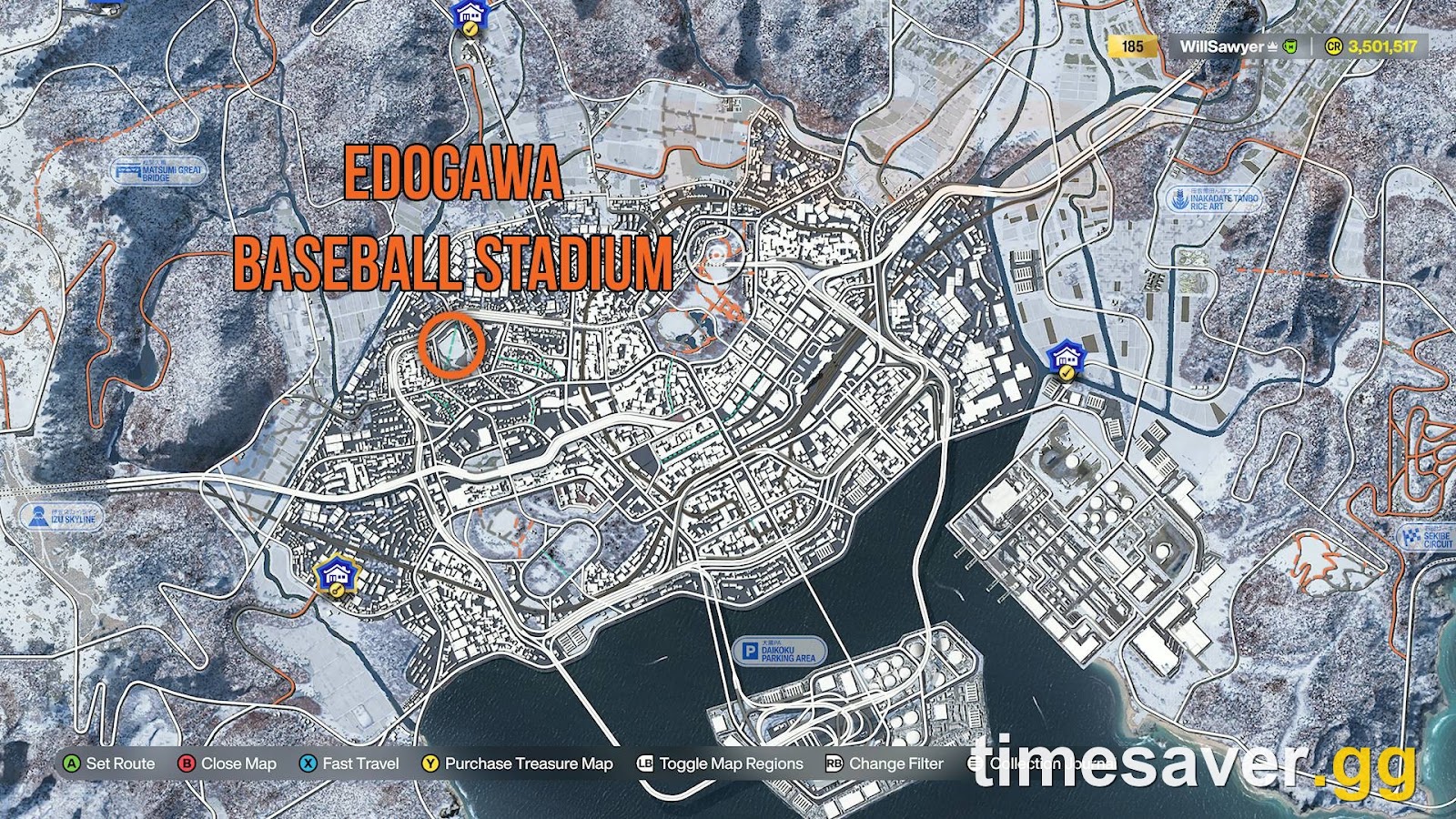 The Forza Horizon 6 Japan map screen showing roads, events and regions across Horizon Japan